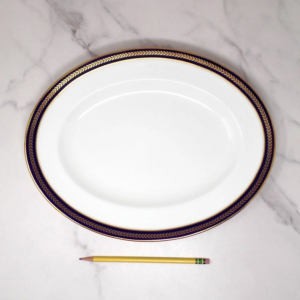 Vintage Coalport Bone China Blue Wheat Large 14